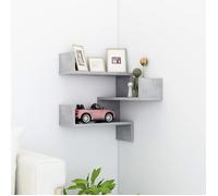 Etagère murale d angle Gris béton 40x40x50 cm Bois d'ingénierie