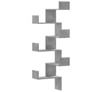 vidaXL Étagère murale d'angle 45x45x147 cm Gris béton Bois d'ingénierie