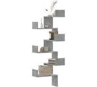 vidaXL Étagère murale d'angle 45x45x147 cm Gris béton Bois d'ingénierie