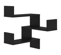 Etagère d angle murale Noir 40x40x50 cm bois d'ingénierie