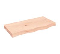 vidaXL Étagère Murale, Dessus de Table avec Bord Vivant, Tablette Suspendue avec Rangement, Rustique, Bois de Chêne Massif Non Traité
