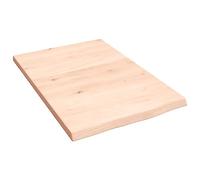 vidaXL Étagère Murale, Dessus de Table avec Bord Vivant, Tablette Suspendue avec Rangement, Rustique, Bois de Chêne Massif Non Traité