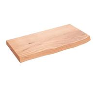 vidaXL Étagère murale flottante bord vivant – Chêne massif traité marron clair