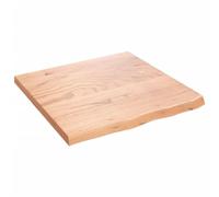 vidaXL Étagère Murale, Dessus de Table avec Bord Vivant, Tablette Suspendue Flottante, Rustique, Marron Clair Bois Chêne Massif Traité Marron