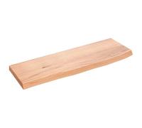 vidaXL Étagère Murale, Dessus de Table avec Bord Vivant, Tablette Suspendue Flottante, Rustique, Marron Clair Bois Chêne Massif Traité