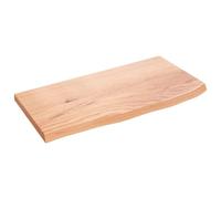 Wandschap 60x30x2 cm behandeld massief eikenhout lichtbruin363644