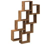 vidaXL Étagère Murale en Forme de Cube Vieux Bois 90x15x119,5 cm, Stockage en Forme de Cube, Organisateur en Forme de Cube, étagère Flottante