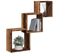 vidaXL Étagère murale en forme de cube 855814 Vieux bois (bois d'ingénierie) Marron G