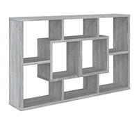 vidaXL Etagère Murale Etagère d'Affichage Flottante Suspendue Rebord pour Photos Salon Intérieur Sonoma Gris 85x16x52,5 cm Bois d'Ingénierie