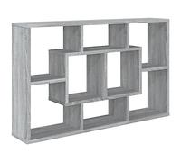 vidaXL Etagère Murale Etagère d'Affichage Flottante Suspendue Rebord pour Photos Salon Intérieur Sonoma Gris 85x16x52,5 cm Bois d'Ingénierie