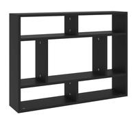 Vidaxl Étagère Murale Noir 75x16x55 Cm Bois D'ingénierie Noir
