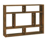 vidaXL Étagère Murale Étagère Suspendue Organisateur Meuble de Rangement Salle de Séjour Intérieur Chêne Fumé 75x16x55 cm Bois d'Ingénierie