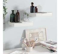 vidaXL Étagère murale flottante 2 pcs Blanc brillant 23x23,5x3,8cm MDF