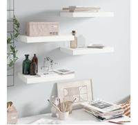 vidaXL Étagère murale flottante 2 pcs Blanc brillant 40x23x3,8 cm MDF