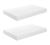 Etagère murale flottante 2 pcs Blanc brillant 40x23x3,8 cm MDF