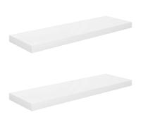 Etagère murale flottante 2 pcs Blanc brillant 80x23,5x3,8cm MDF