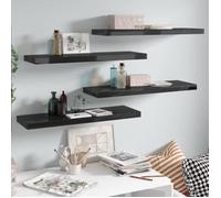 vidaXL Étagère murale flottante 4 pcs Noir brillant 80x23,5x3,8 cm MDF