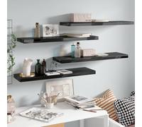 Vidaxl Étagère Murale Flottante 4 Pcs Noir Brillant 90x23,5x3,8 Cm Mdf Noir