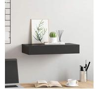 Vidaxl Étagère Murale Flottante Avec Tiroir Noir 48x25x8 Cm Noir