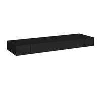 Vidaxl Étagère Murale Flottante Avec Tiroir Noir 80x25x8 Cm