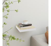Wandschap zwevend 23x23,5x3,8 cm MDF eikenkleurig en wit326567
