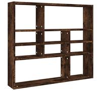 vidaXL Étagère Murale Flottante Tablette de Présentation Organisateur Meuble de Rangement Intérieur Chêne Fumé 90x16x78 cm Bois d'Ingénierie