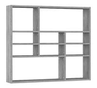 vidaXL Étagère Murale Flottante Tablette de Présentation Organisateur Meuble de Rangement Intérieur Sonoma Gris 90x16x78 cm Bois d'Ingénierie