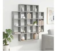 vidaXL Étagère Murale Gris béton 100 x 13 x 100 cm Bois d'ingénierie, Étagère Murale Moderne, Rangement Contemporain, Solution Stylée, Gain de Place pour Salon