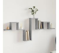 vidaXL Étagère Murale Gris béton 104,5x10x43 cm Bois d'ingénierie, étagère de Rangement, étagère Suspendue, étagère d'affichage, étagère Flottante