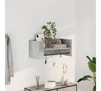 Vidaxl Étagère Murale Gris Béton 70,5x35x30,5 Cm Bois D'ingénierie Multicolore