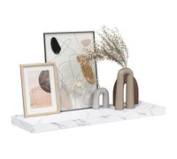 vidaXL Étagère Murale Marbre Blanc 90 x 23,5 x 4 cm Bois d'ingénierie, Étagère Murale, Design Rectangulaire, Moderne, Bois Résistant, Organisation à Domicile, Gain de Place