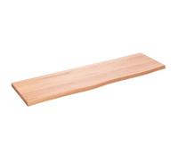 vidaXL Étagère murale Tablette flottante bord vivant Chêne massif traité Marron clair 100x30x2 cm