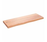 vidaXL Étagère Murale, Dessus de Table avec Bord Vivant, Tablette Suspendue Flottante, Rustique, Marron Clair Bois Chêne Massif Traité