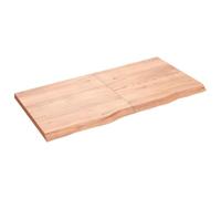 vidaXL Étagère murale – Dessus de table bord vivant – Chêne massif traité 120x60x4 cm Marron clair