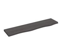 Vidaxl Étagère Murale Marron Foncé 80x20x2 Cm Bois Chêne Massif Traité Gris