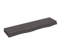vidaXL Wandschap 80x20x6 cm behandeld massief eikenhout donkerbruin363781 Marron G