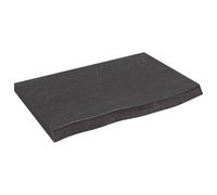 Vidaxl Étagère Murale Marron Foncé Bois Chêne Massif Traité Gris