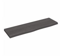 Vidaxl Étagère Murale Marron Foncé Bois Chêne Massif Traité Gris