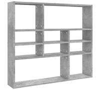 vidaXL Étagère Murale, Meuble de Rangement Suspendu, Organisateur de Maison Salon Salle de Séjour Intérieur, Gris Béton Bois d’Ingénierie