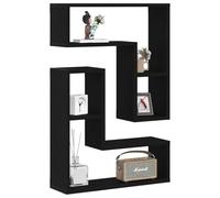 vidaXL Étagère Murale Montage Mural 2 pc Chêne Noir 50 x 15 x 85 cm | La finition en chêne noir est top et s'intègre bien à tous les décors, Ces étagères murales maximisent votre espace au sol,