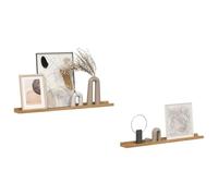 vidaXL Étagère Murale 2 pcs Marron 80 x 9 x 3 cm Bois d'ingénierie, Étagère Murale rectangulaire Moderne, Durable, Organisateur Pratique, Gain de Place pour Votre Salon