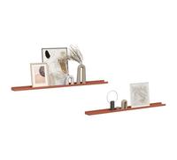 vidaXL Étagère Murale Montage Mural 2 pc Rouge 115 x 9 x 3 cm