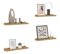 vidaXL Étagère murale 4 pcs Marron 60 x 9 x 3 cm Bois d'ingénierie, design rectangulaire