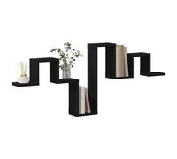 vidaXL Étagère Murale Montage Mural Chêne Noir 104,5 x 43 x 10 cm | Idéal pour les petits espaces, Fini mat qui claque, Pas mal d'options de rangement