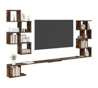 vidaXL Étagère murale pour téléviseur Chêne fumé 200 x 15 x 94 cm