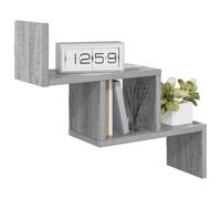 vidaXL Étagère Murale Sonoma Gris 48 x 15 x 42 cm Bois d'ingénierie, Étagère Moderne pour Salon, Rangement Mural, déco intérieure, Gain de Place, Style au Top
