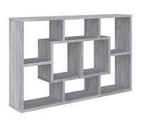 Vidaxl Étagère Murale Sonoma Gris 85x16x52,5 Cm Bois D'ingénierie Multicolore