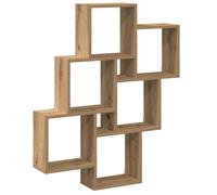 vidaXL Étagère Murale sous Forme de Cube chêne Artisanal 78x15x93 cm, Stockage en Forme de Cube, Organisateur en Forme de Cube, étagère Flottante