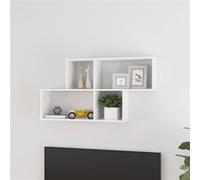 Wandschap 100x18x53 cm bewerkt hout hoogglans wit807166