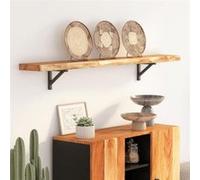 vidaXL Étagère Murale, Tablette Flottante, Décoration Murale de Bureau Salle de Séjour, Rectangulaire Massif Acacia Bordure 370281 Marron